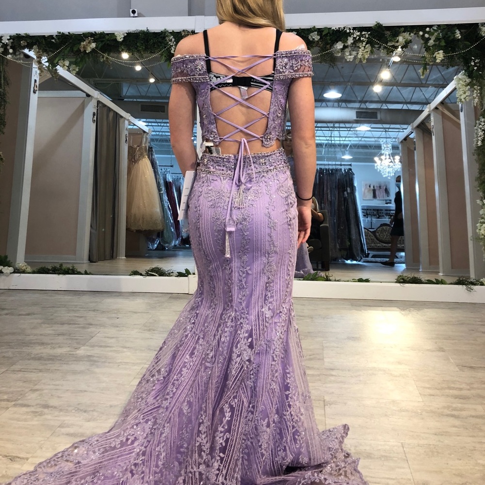 Rachel Allen Two piece light purple prom dress NWT